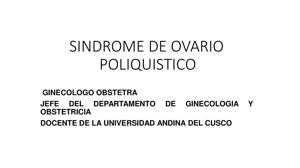 SINDROME DE OVARIO POLIQUISTICO SOP