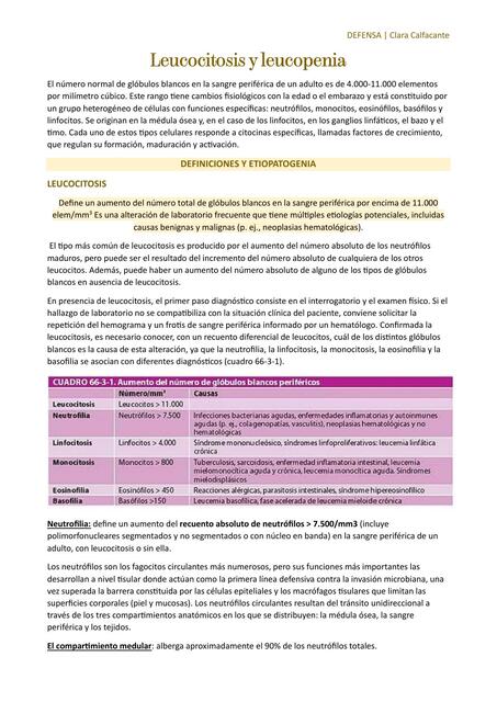 Semio: inmunodeficiencias-leucemias-linfomas-leucocitosis-leucopenias-mielodispl