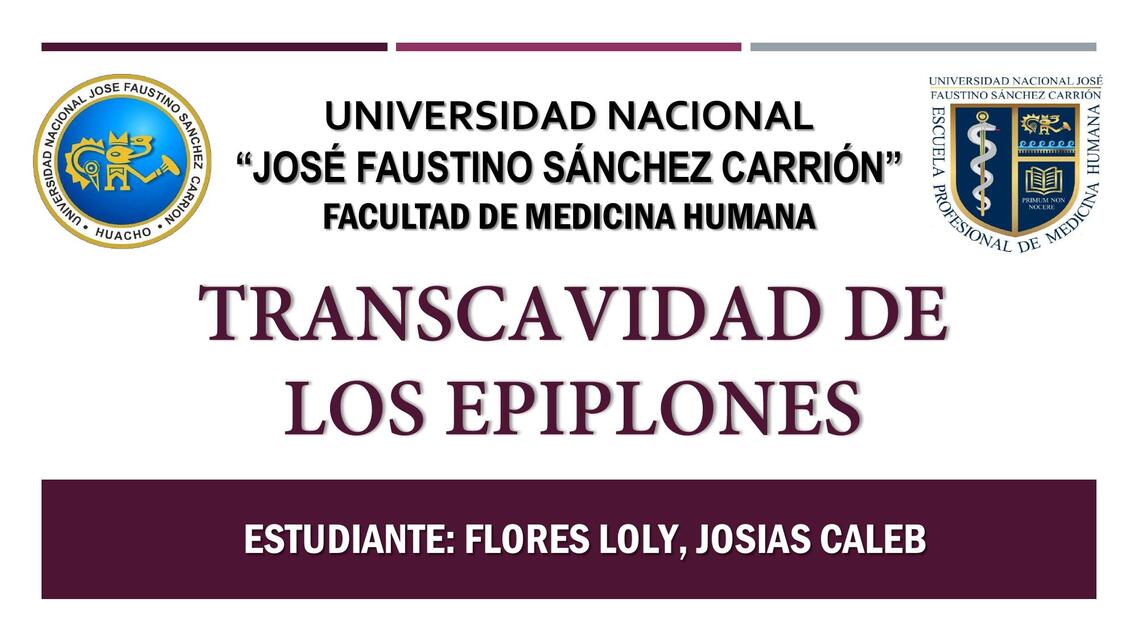 TRANSCAVIDAD DE LOS EPIPLONES ANATOMÍA