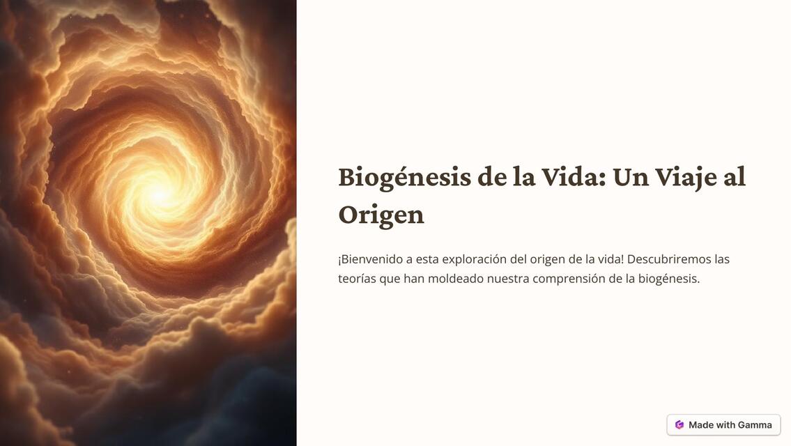 Biogenesis de la Vida Un Viaje al Origen