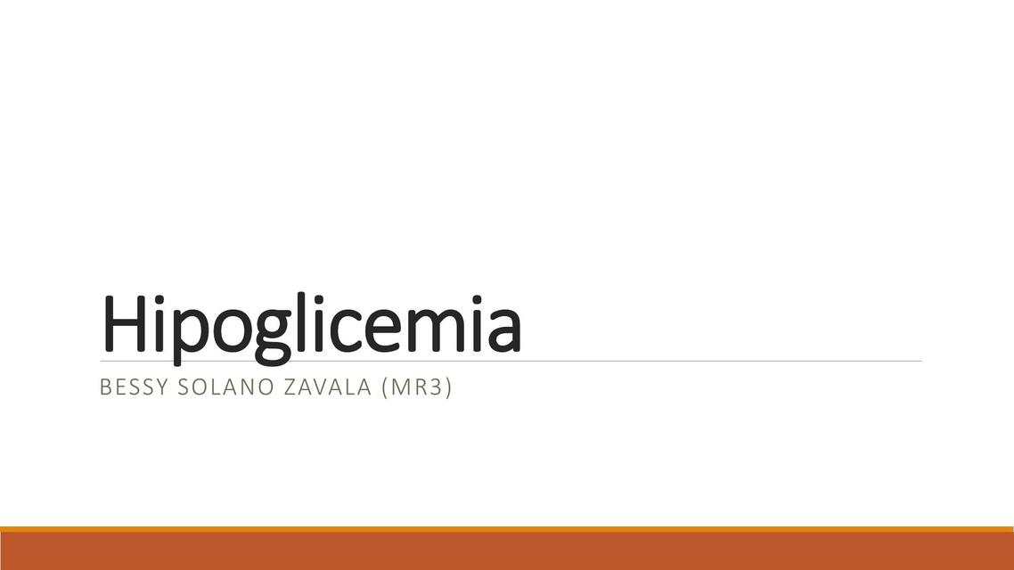 Hipoglicemia