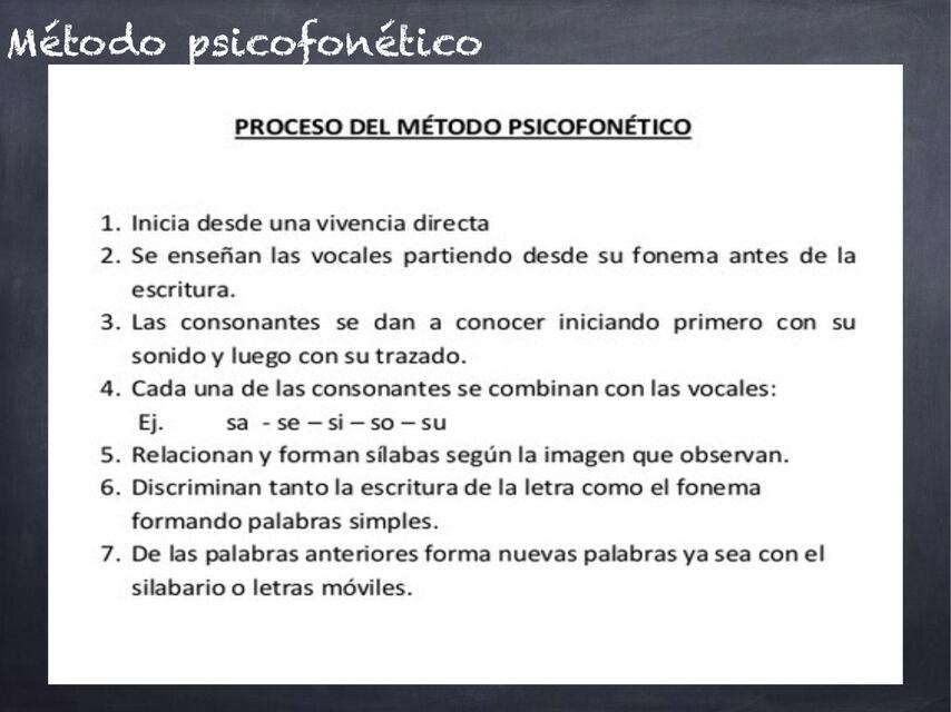 Proceso del método psicofonético