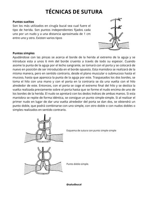 TÉCNICAS DE SUTURA