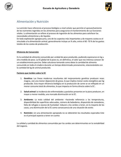 Alimentacion y formulacion raciones