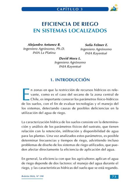 Eficiencia de riego en sistemas localizados