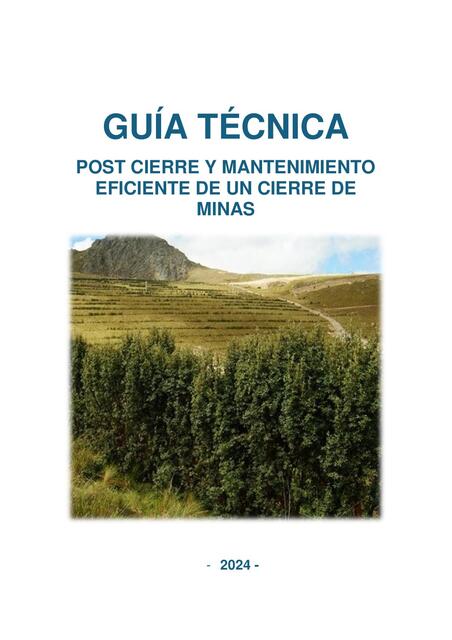 GUIA TECNICA POST CIERRE Y MANTENIMIENTO