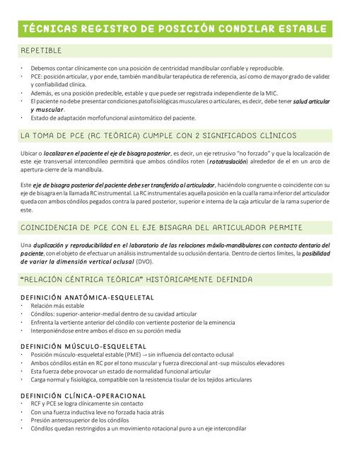 Técnica de registro de posición condilar estable