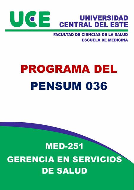 MED 251 GERENCIA DE LOS SERVICIOS DE SALUD VERSION