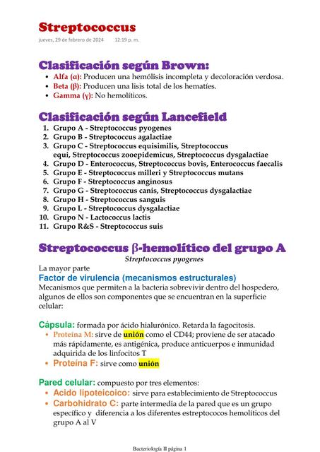 Streptococcus | Microbiología