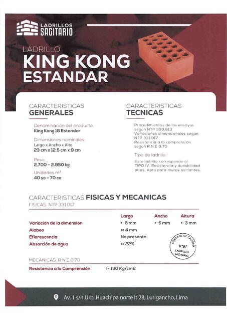 FICHA TECNICA KK 18 ESTANDAR 2