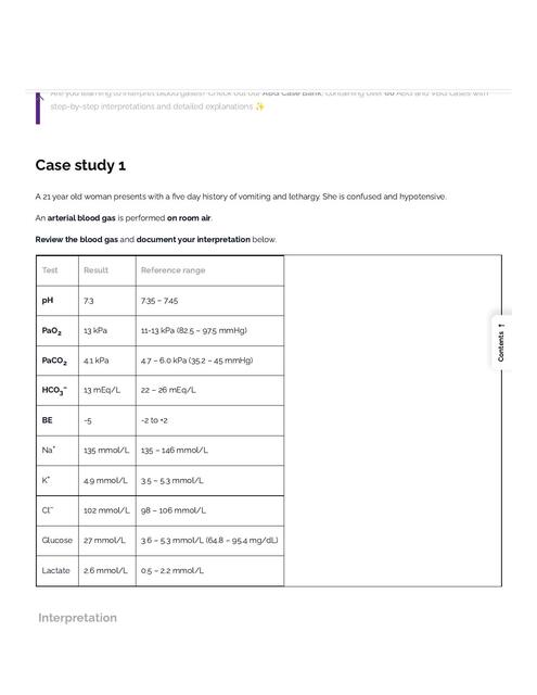 ABG Examples and Case Studies Answers Geeky Medics