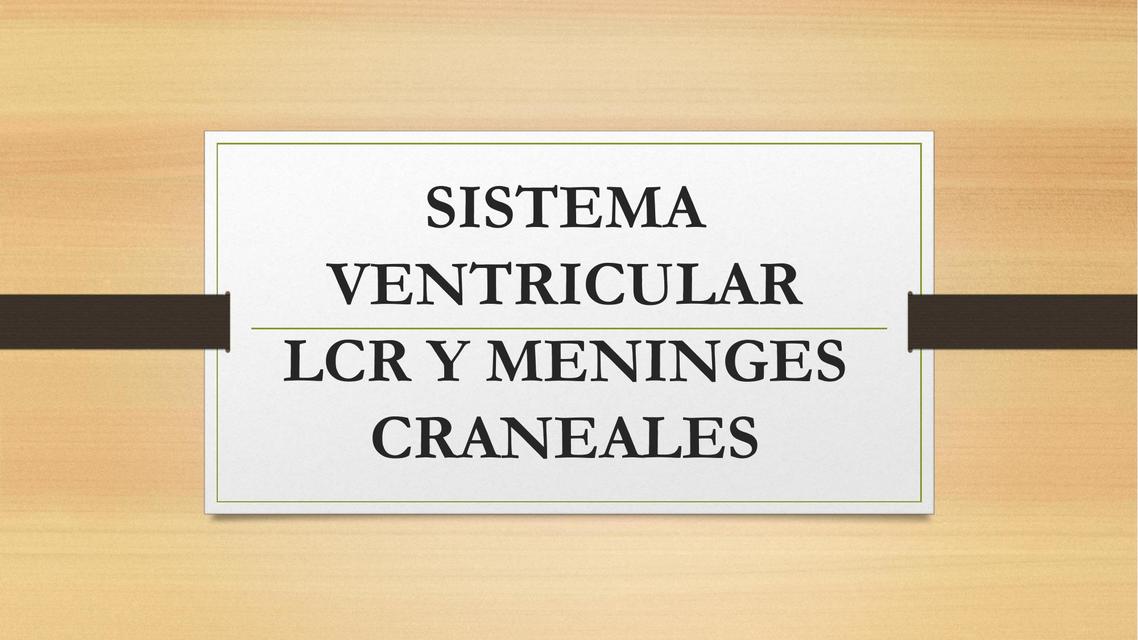 MENIGES CRANEALES VENTRICULOS LCR