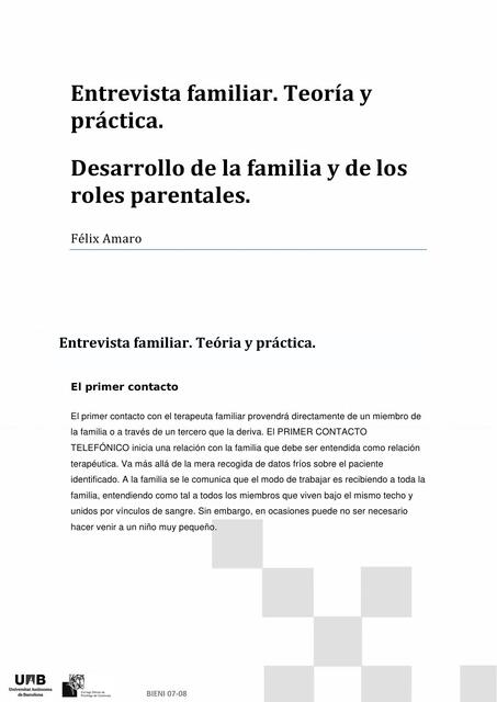 desarollo de la familia y de los rollos parentales