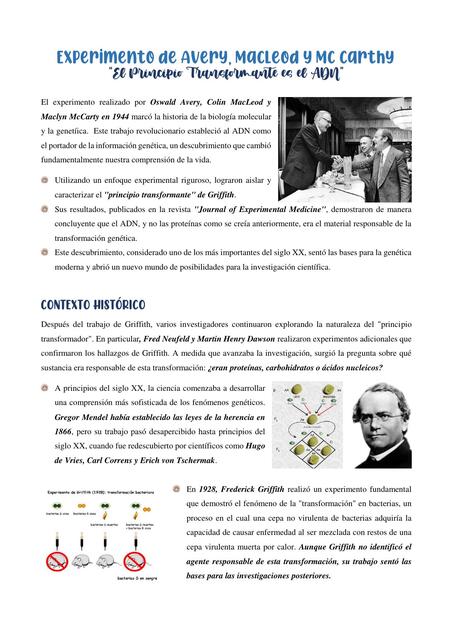 Experimento de Avery MacLeod y McCarty