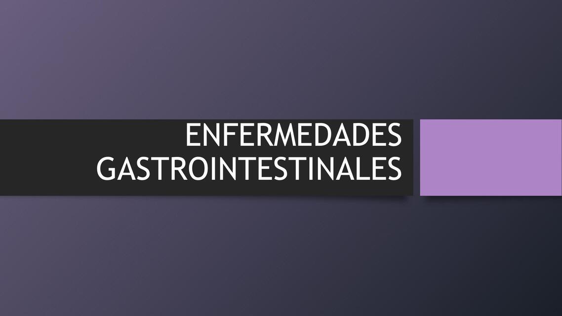 Enfermedades gastrointestinales