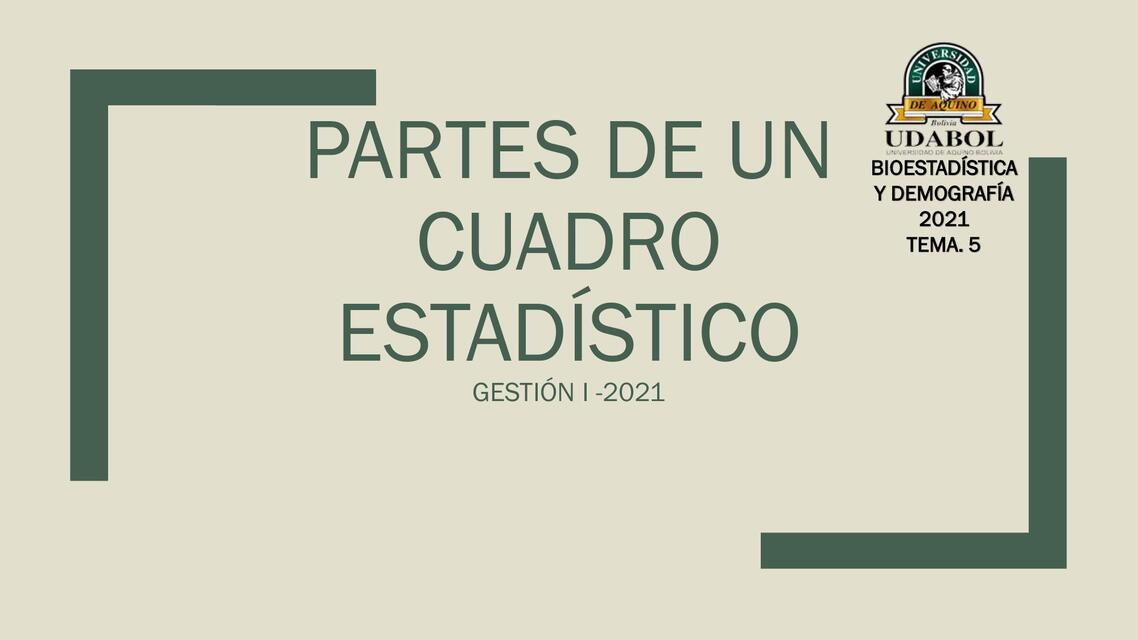 5 PARTES DE UN CUADRO ESTADÍSTICO