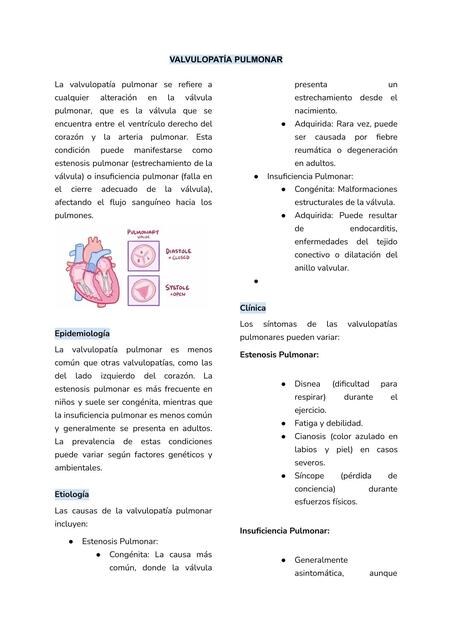 VALVULOPATÍA PULMONAR