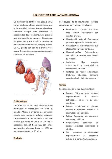 INSUFICIENCIA CORONARIA CONGESTIVA