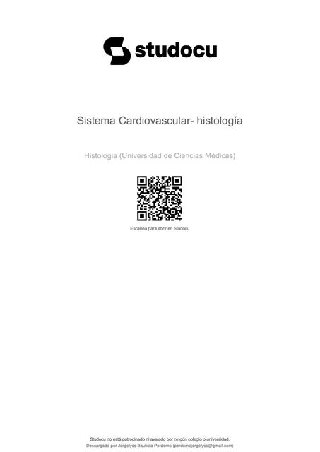 sistema cardiovascular histologia