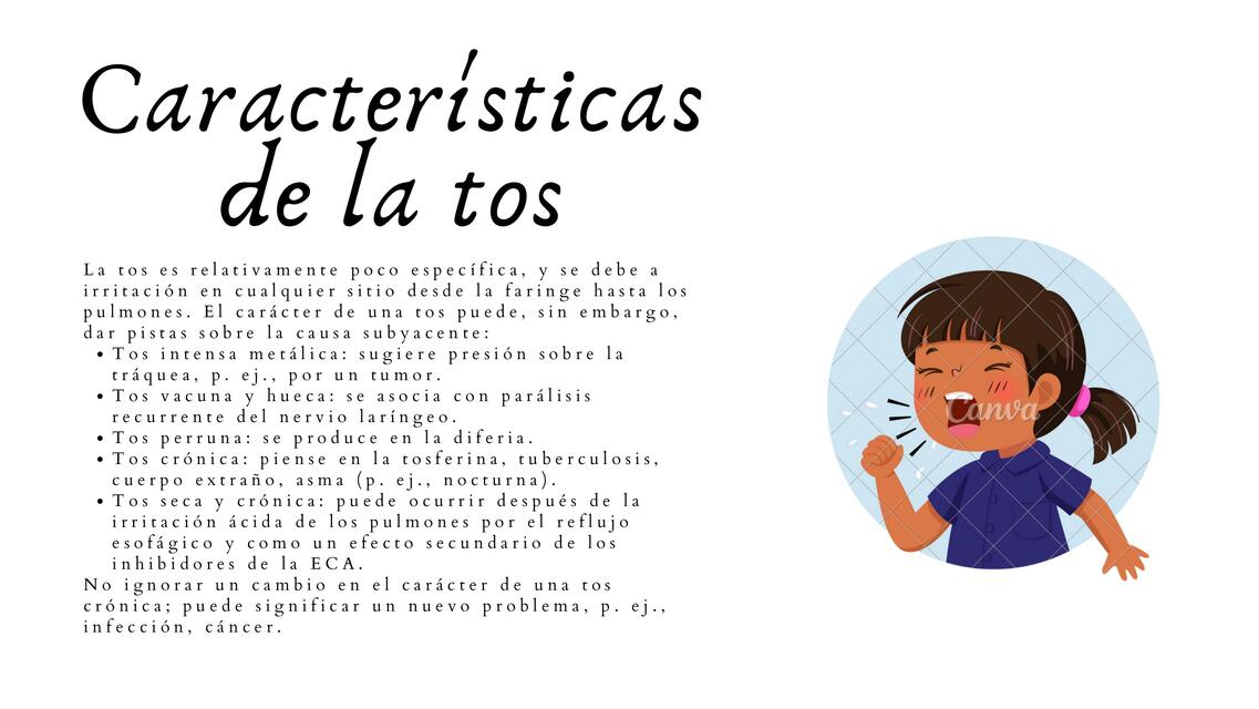 Características de la tos