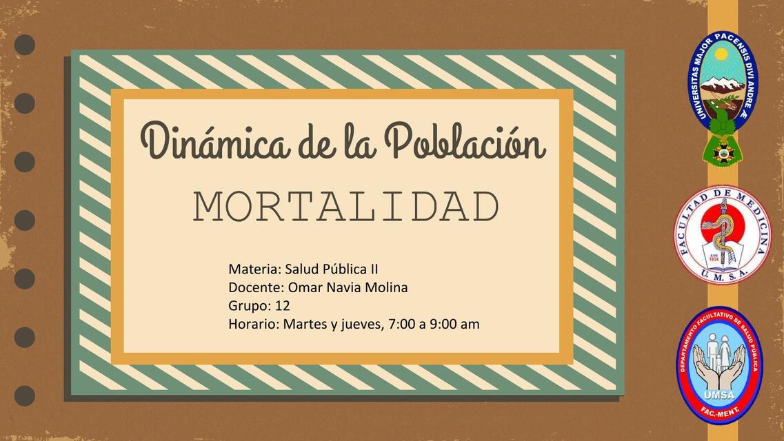 MORTALIDAD, EPIDEMIOLOGIA