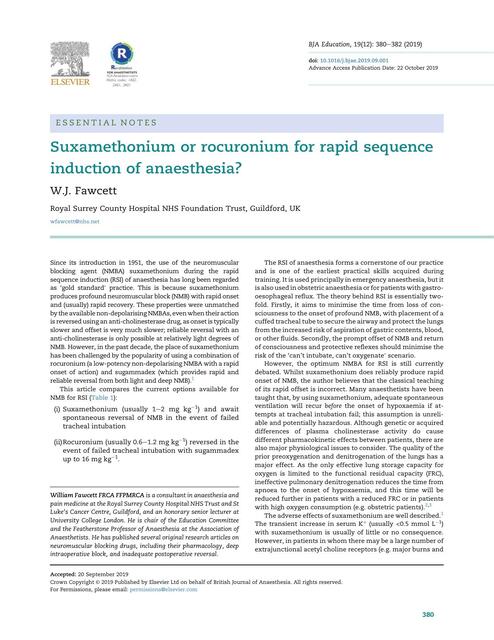 induction of anaesthesia