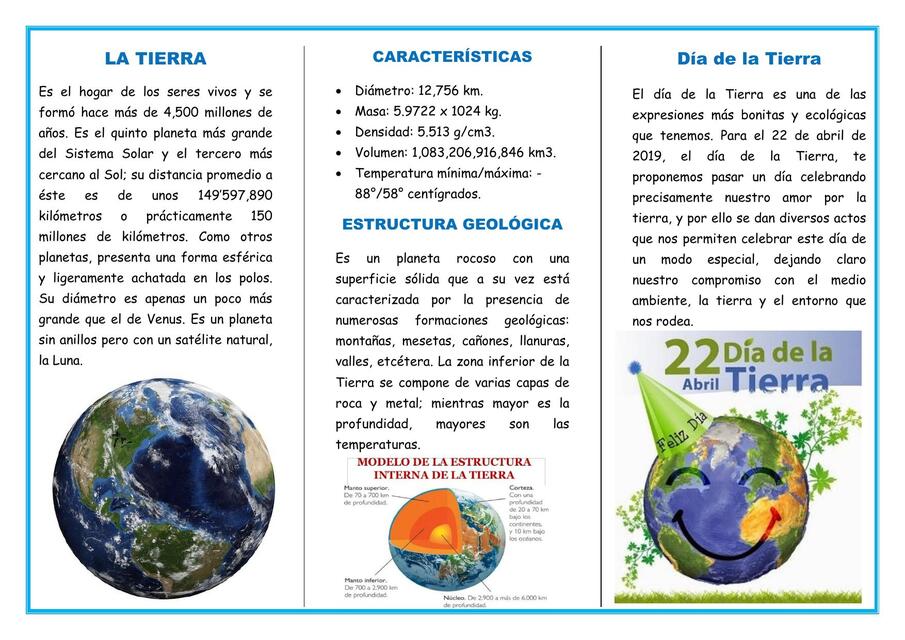 Tríptico día de la madre tierra