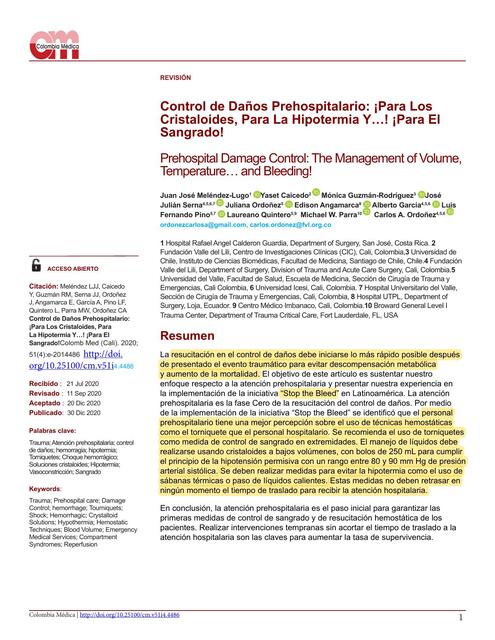 Control de Daños Prehospitalario