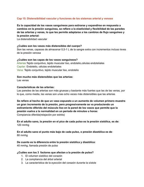 Distensibilidad vascular y funciones de los sistemas arterial y venoso