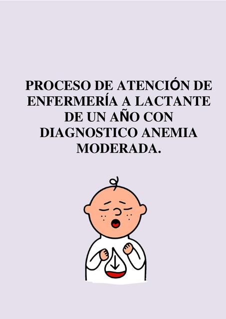 PAE a lactante de un año con diagnóstico de anemia moderada