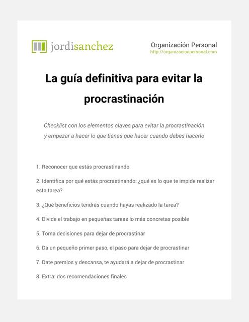 OrganizacionPersonal com Checklist La guía definit