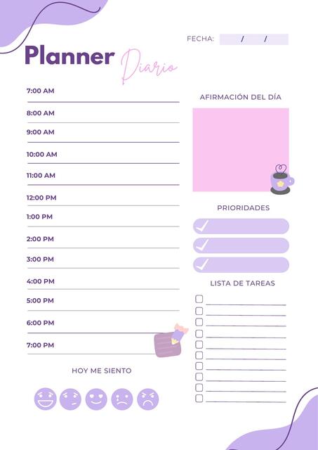 Planner diario orgánico morado Jazmine Nikkinen Ud