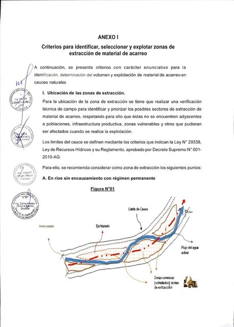 Criterios para extracciones de meterial de acarreo