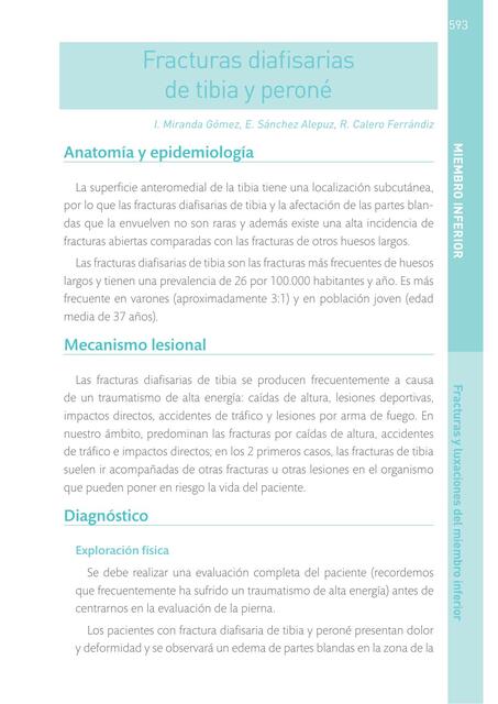 Frácturas diafisarias de tibia y peroné