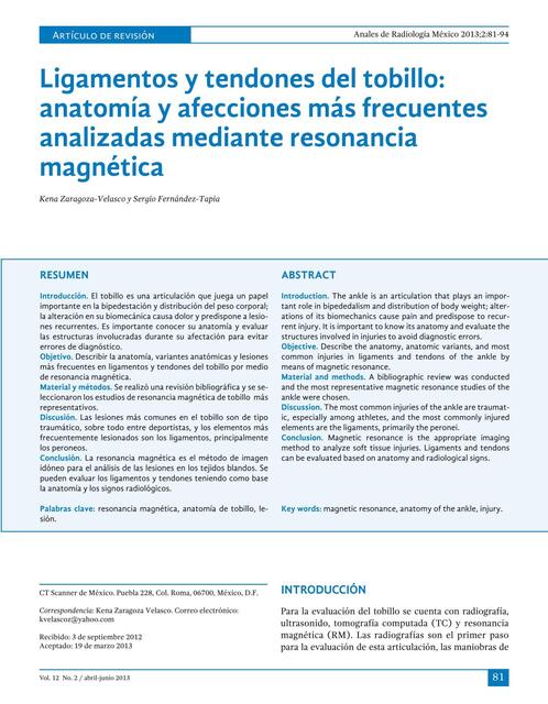 Ligamentos y tendones del tobillo