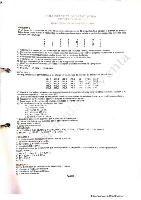 ESTADISTICA DESCRIPTIVA SOLUCIONARIO DE PRACTICAS