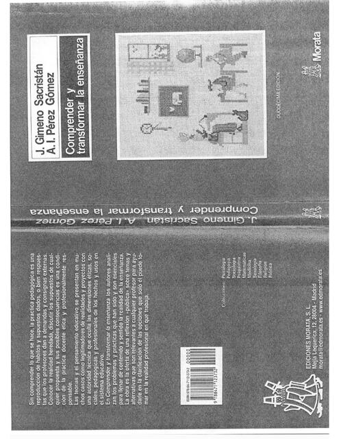 Comprender y Transformar la enseñanza. Gimeno Sacristán.