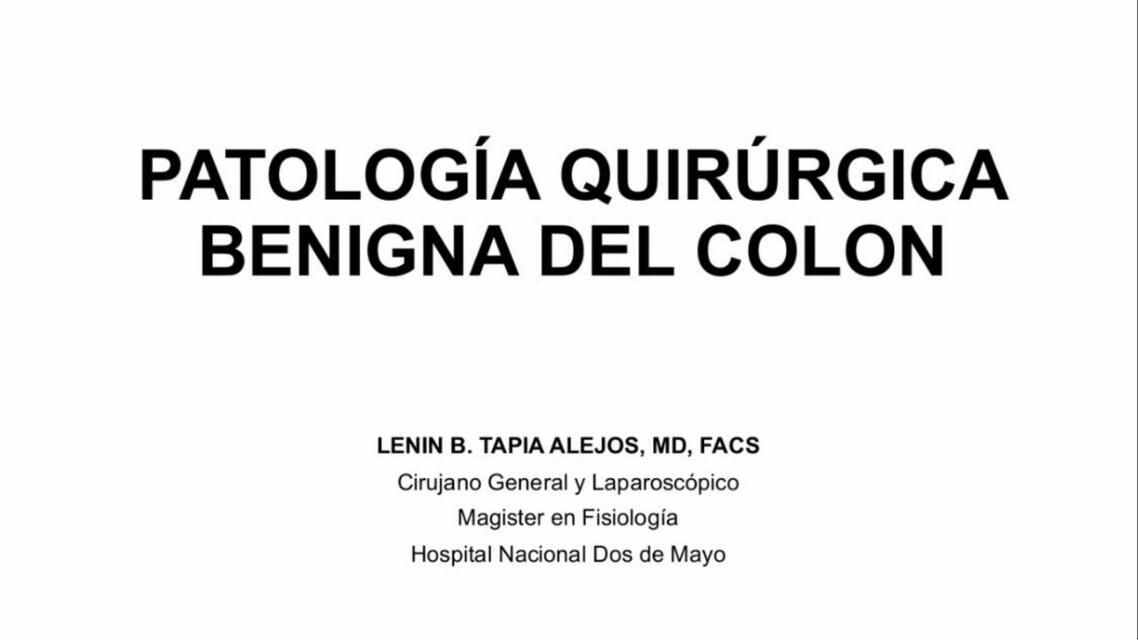 Patologia qx benigna del colon