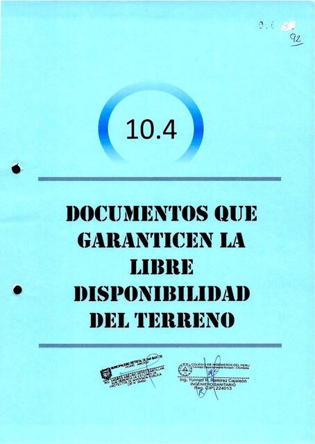 ACTA DE LIBRE DISPONIBILIDADDETERRENO