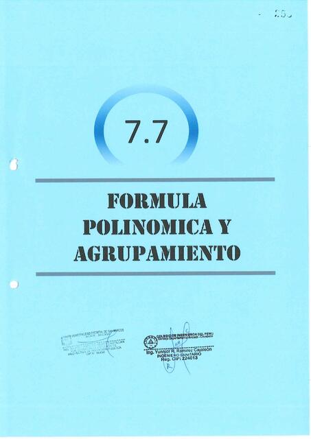 FORMULA POLINOMICA