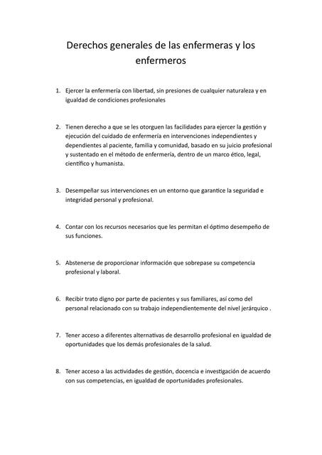 Derechos de los enfermeros