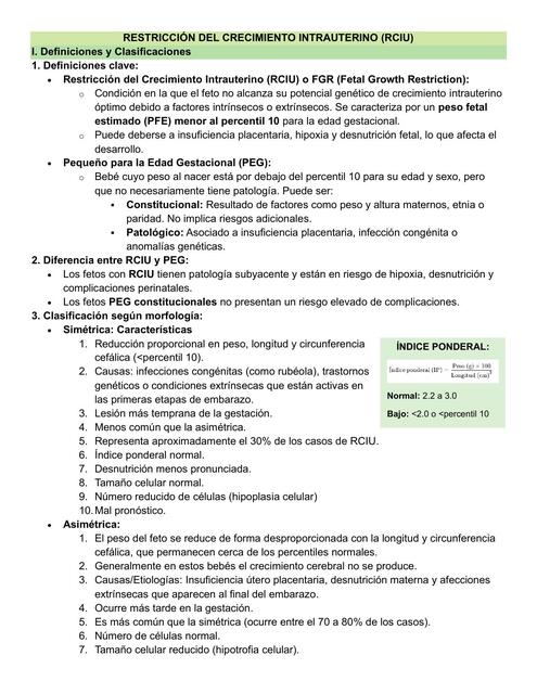 RESTRICCIÓN DEL CRECIMIENTO INTRAUTERINO