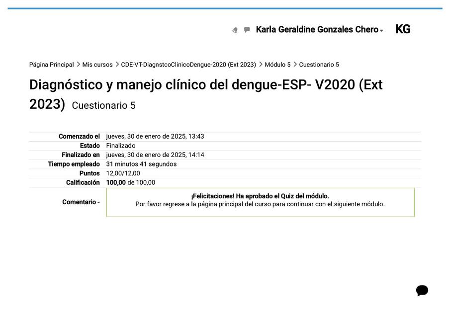 Diagnóstico y manejo clínico del dengue práctica