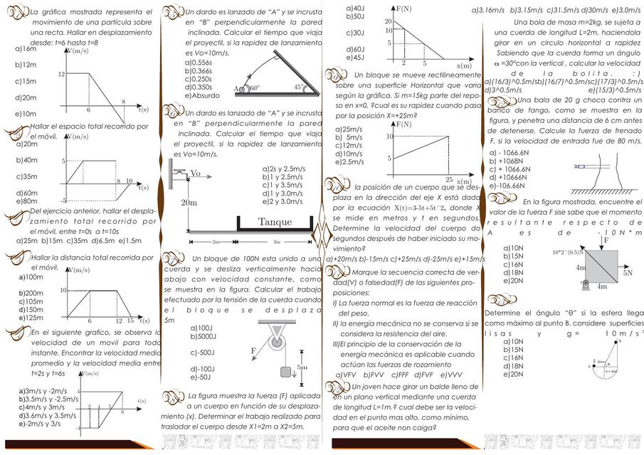 Ejercicios de fisica preuniversitaria propuestos