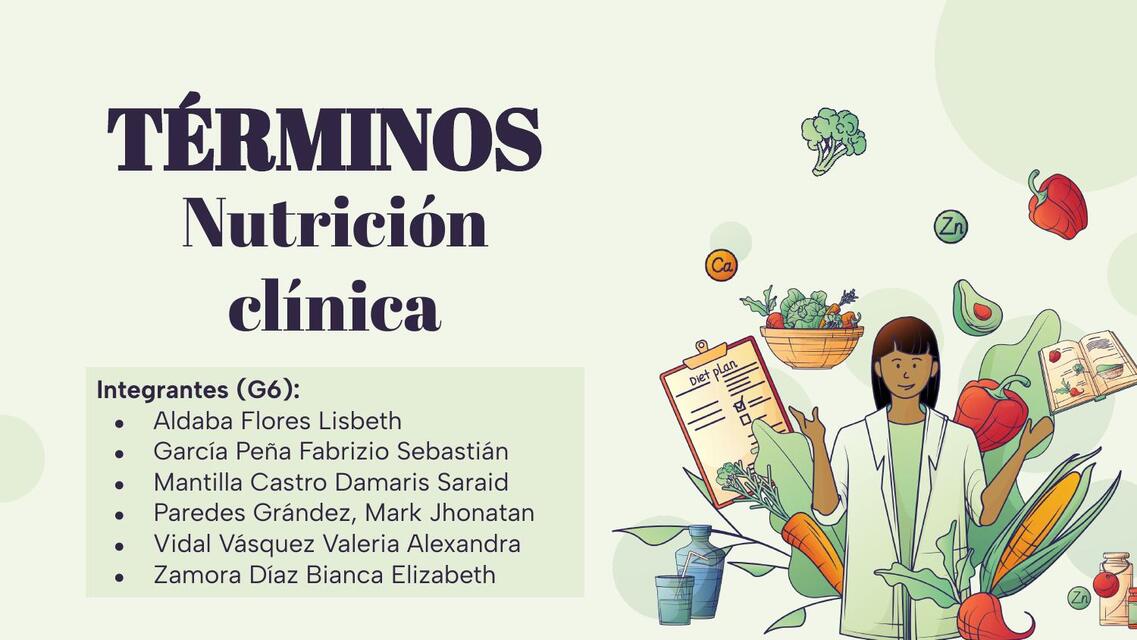 TERMINOLOGÍA - NUTRICIÓN CLÍNICA