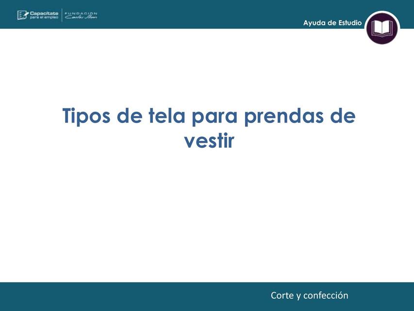 Tipos de tela para prendas de vestir Capacítate pa