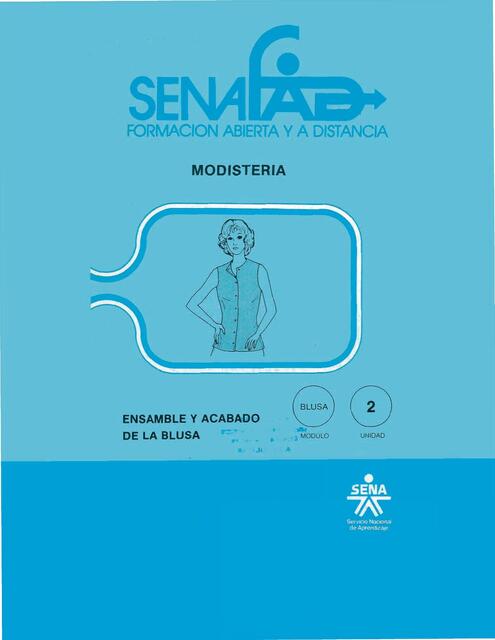 Ensamble y acabado de la blusa SENA