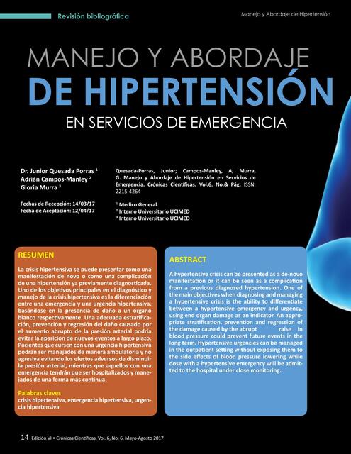 Abordaje del Manejo Hipertension Arterial