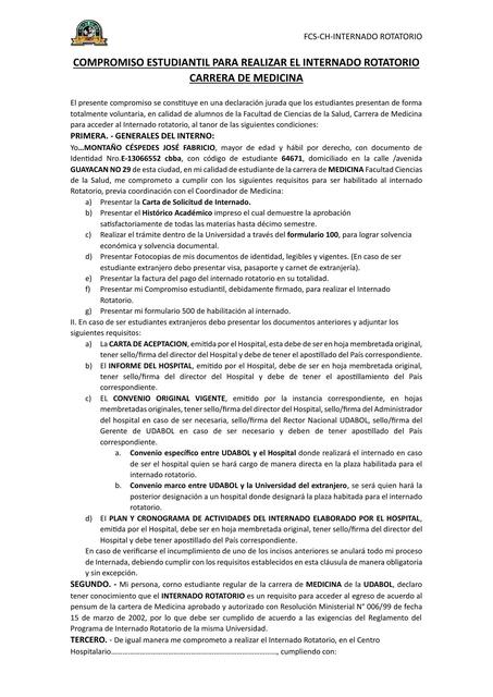 carta de compromiso