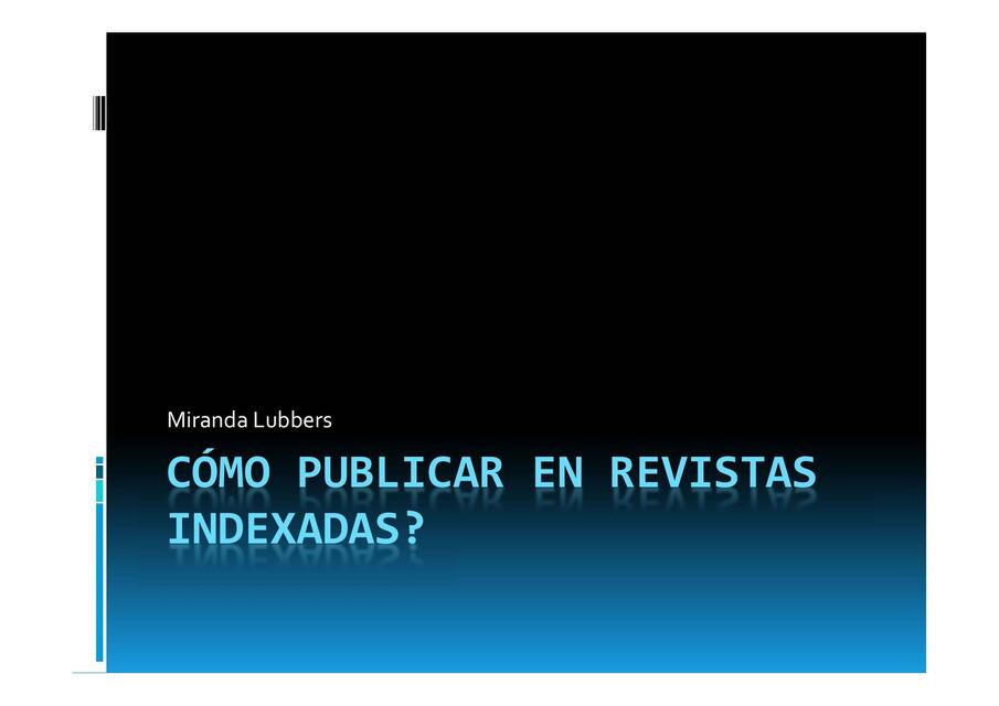 Cómo publicar en revistar indexadas